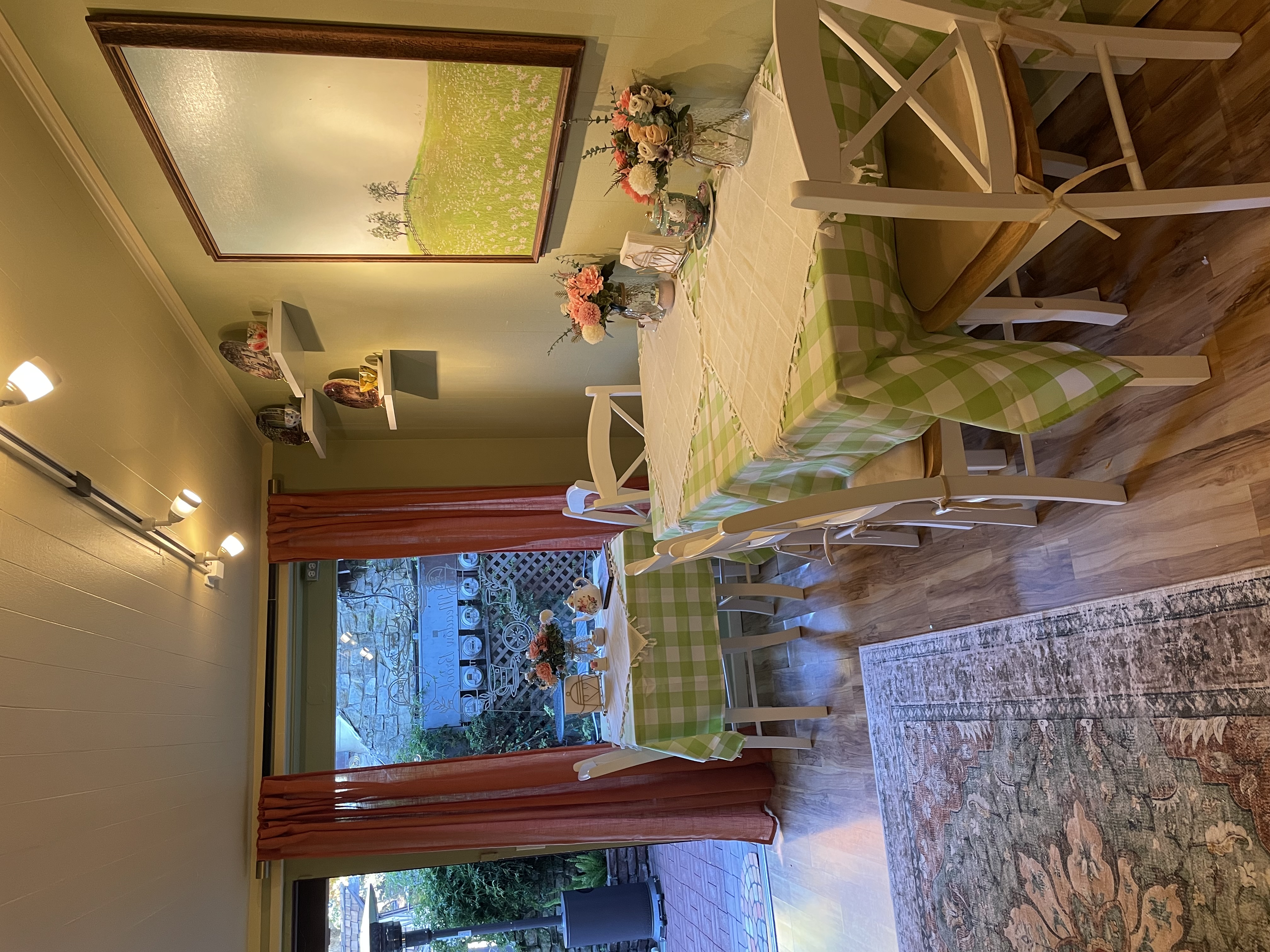 Teacups and saucers display